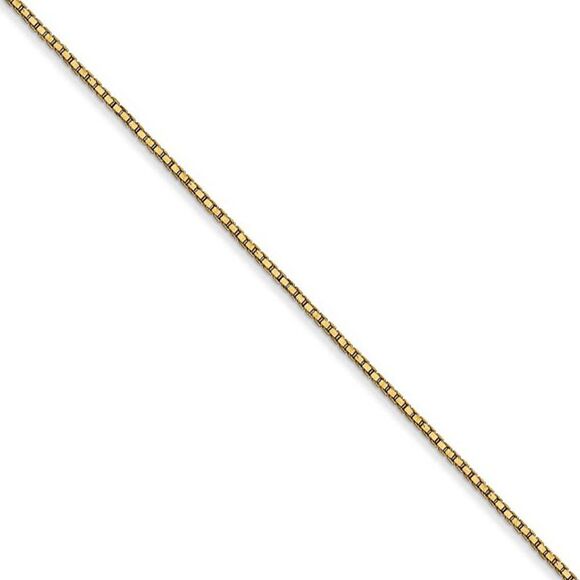 Children's 0.9mm, 14k Yellow Gold, Solid Box Chain Necklace, 14 Inch - Picture 1 of 8